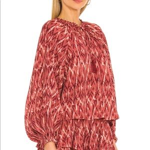 MINKPINK Neiki Gathered Raglan Top in Multi Color. Size Medium. TOP ONLY.